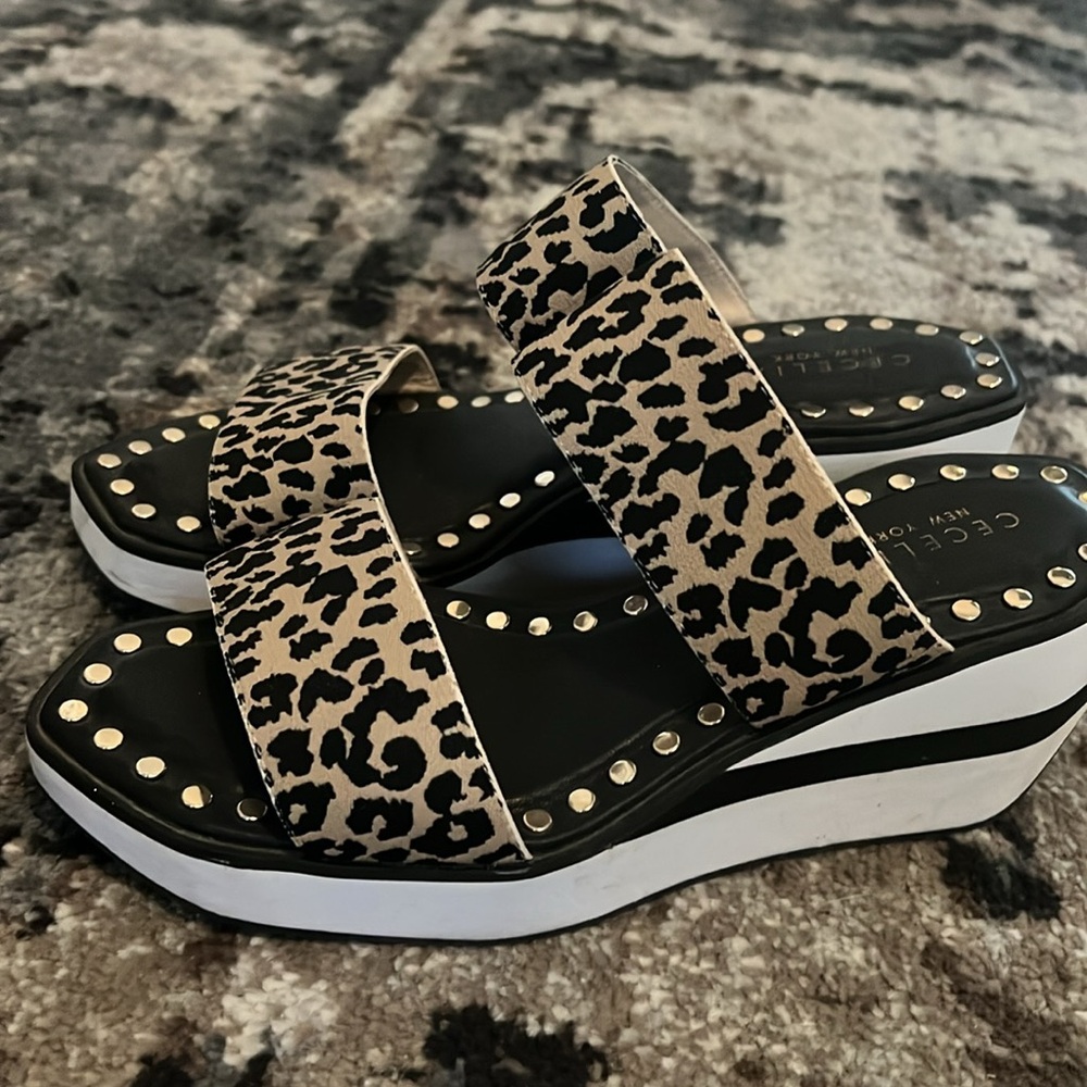 Cecelia New York animal print wedges